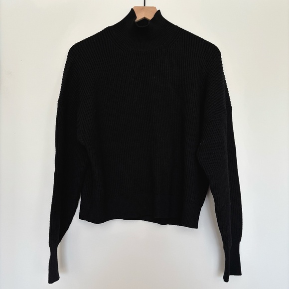 J. Crew Ribbed turtleneck sweater in stretch yarn black - Picture 2 of 5